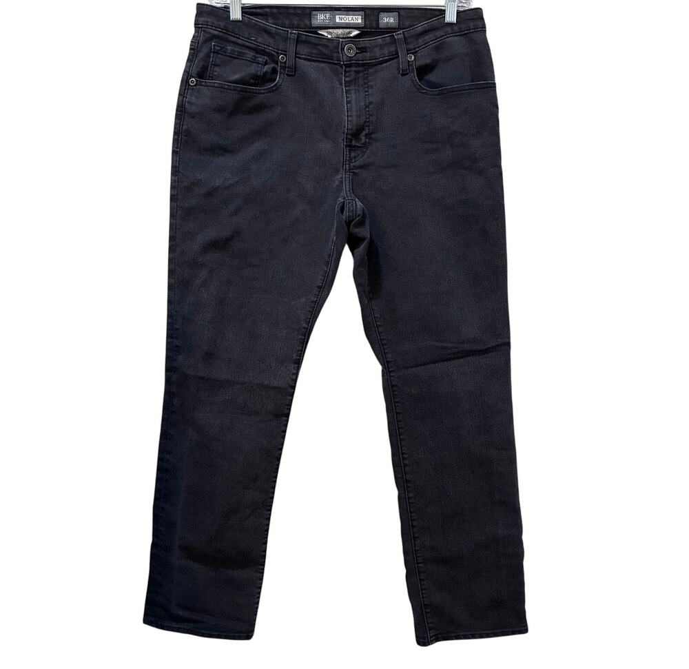 BKE Men's Nolan Straight Jeans Black/Charcoal Sz 36R